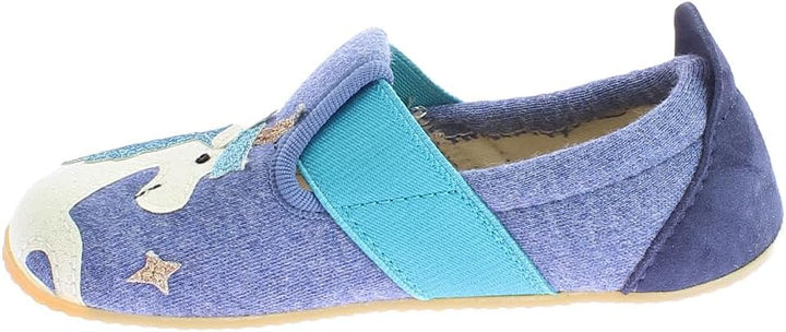 Living Kitzbühel Mädchen T-Modell Einhorn&Regenbogen Hausschuh, Media Blue