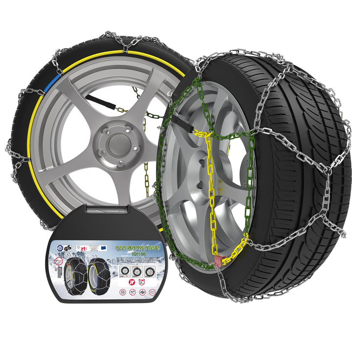 Alloy Steel Snow Chains, Schneeketten Legierung Stahl, 2 Stück x 12mm, Auto Schneeketten mit automat