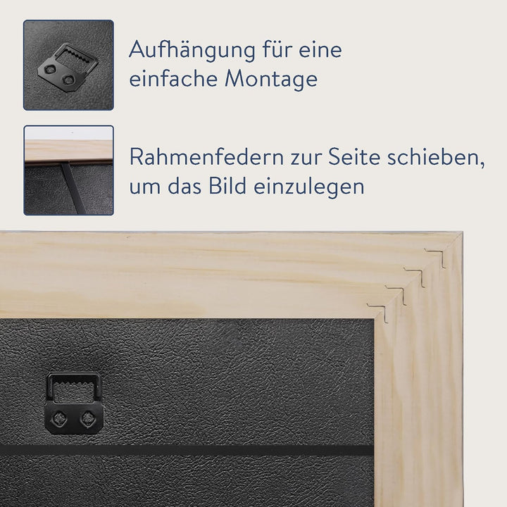 WANDStyle Bilderrahmen Strandhaus Stil 30x30cm I Farbe: Eiche-Optik I Fotorahmen I Holzbilderrahmen