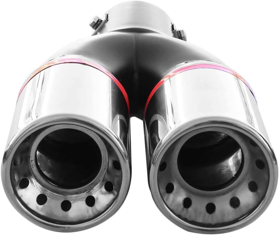 Doppel Auspuffblende Endrohr Auspuff Universell Schalldampf Doppelendrohr Sport Sportauspuff Blende