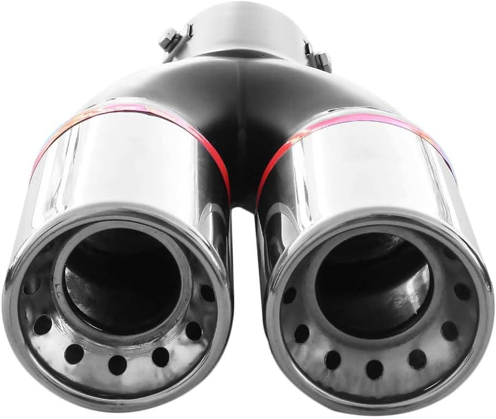 Doppel Auspuffblende Endrohr Auspuff Universell Schalldampf Doppelendrohr Sport Sportauspuff Blende