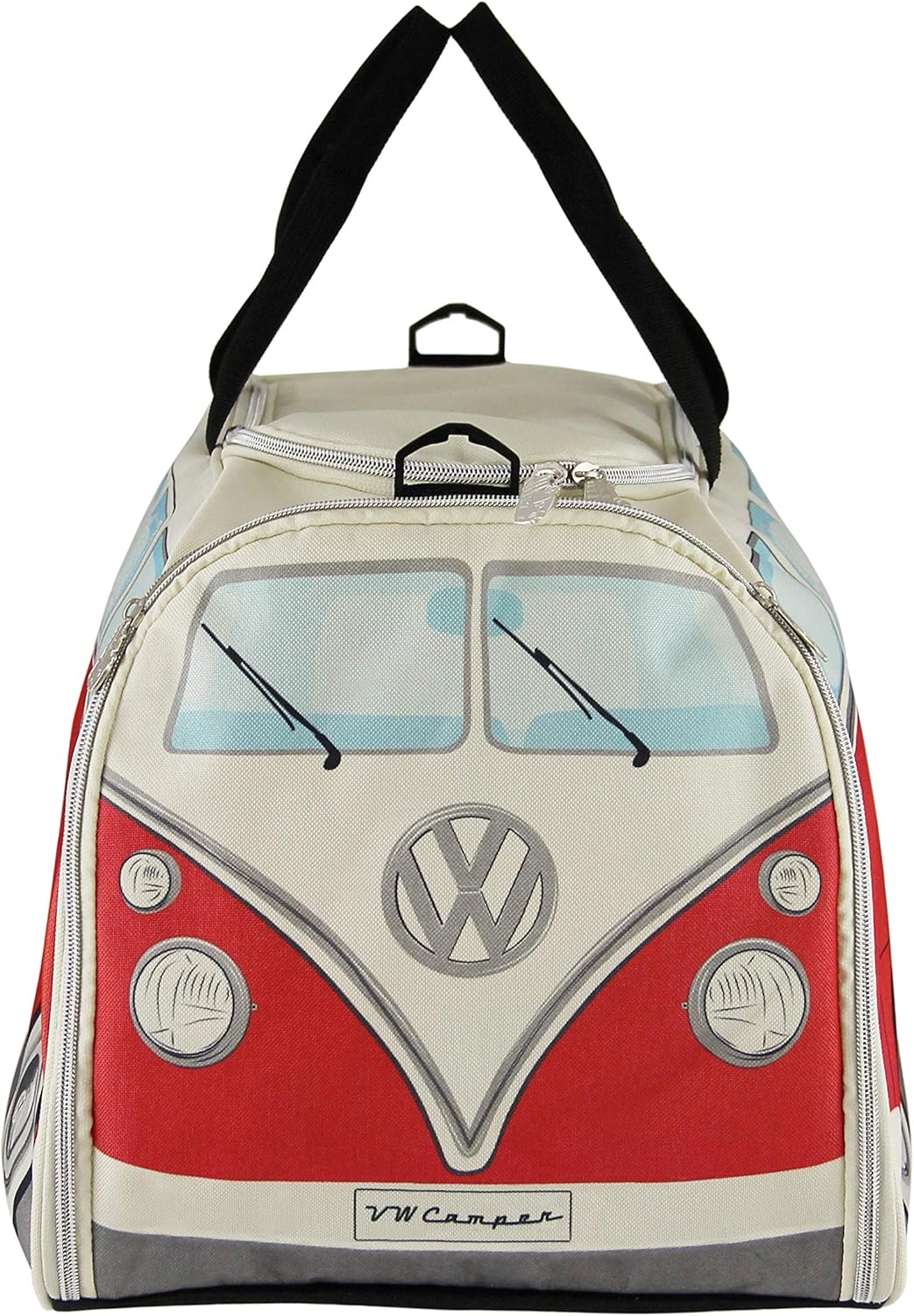 BRISA VW Collection - T1 Bulli Bus Sporttasche Reisetasche Gross Rot und Beige Gross (60 x 30 x 30 c