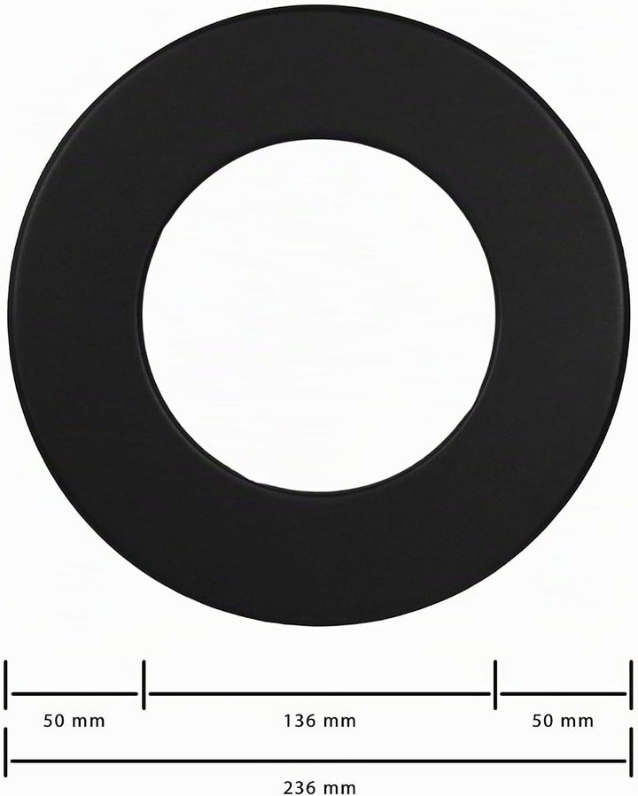 LANZZAS Rauchrohr Wand-Rosette mit 50 mm Rand - für den Durchmesser Ø 130 mm - Farbe: schwarz - Ofen