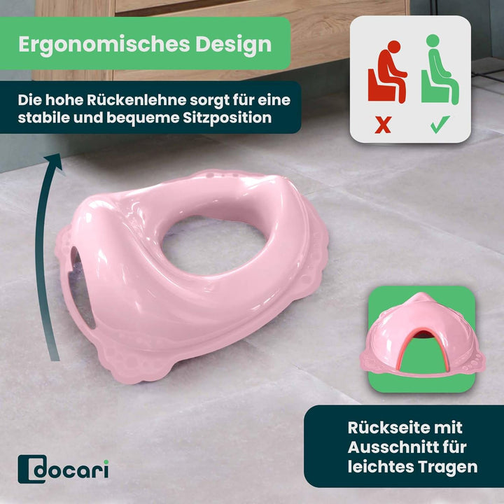Toilettentrainer mit Treppe als Set Einhorn pink - Toilettensitz Kinder und Tritthocker Kinder - Toi