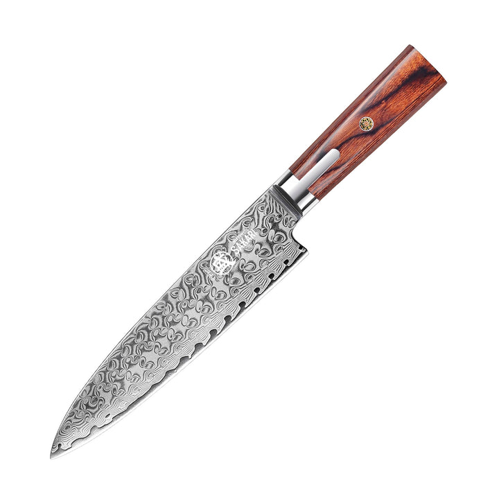 MITSUMOTO SAKARI 22 cm Japanisches Gyuto-Kochmesser, Handgeschmiedetes Beste Küchenmesser, S301 Dama