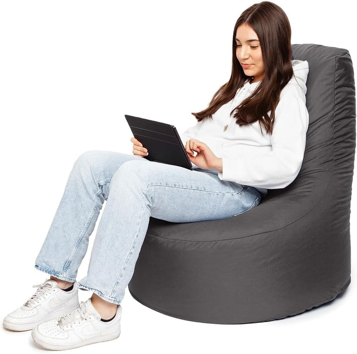 PATCH HOME Gamer Sessel Sitzsack inkl. Würfel Bean Bag Set Ø75cm, 30cm Sitzhöhe, 80cm Höhe + 35x35cm