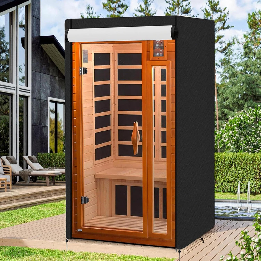 Holz-Sauna-Abdeckung für den Aussenbereich, robuster, wasserdichter Schutz, Outdoor-Sauna-Schutzhüll