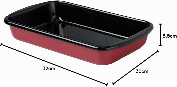 Riess, 0434-019, Auflaufform 32/19, CLASSIC - COLOR ROT, Länge 32 cm, Breite 19 cm, Höhe 5.5 cm, Ema