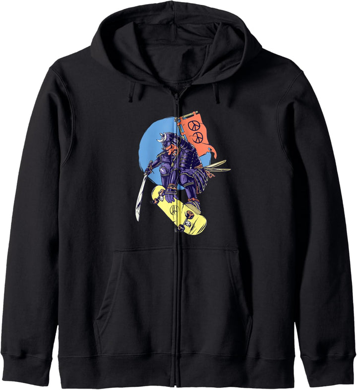 Skateboard Samurai Skateboarding Retro Skater Skate Grunge Kapuzenjacke