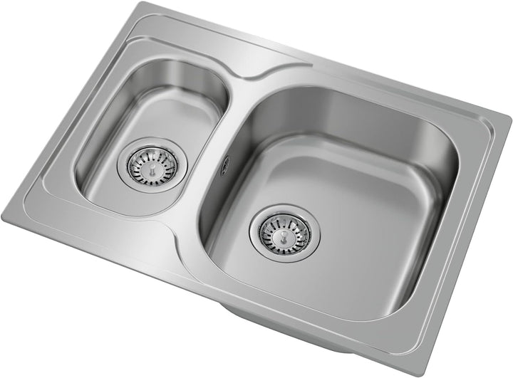 Teka Universe 60 T-XP 1½C Küchenspüle mit 2 Becken, eingebettet und wendbar, für Möbel mit 60 cm, gr