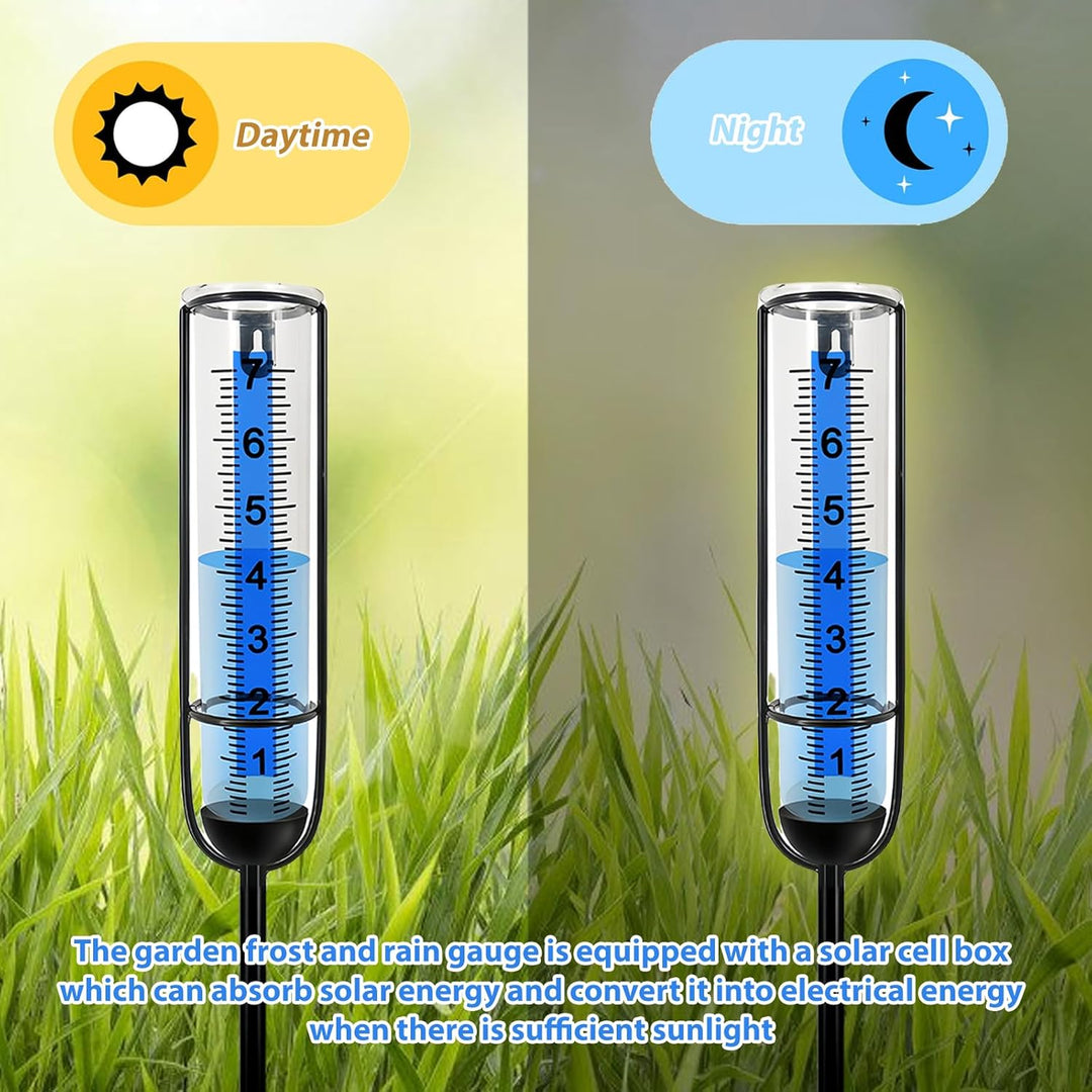 Regenmesser für Garten Frostsicher: Professionelle Regenmesser, Solarenergie Regenmesser Outdoor Reg