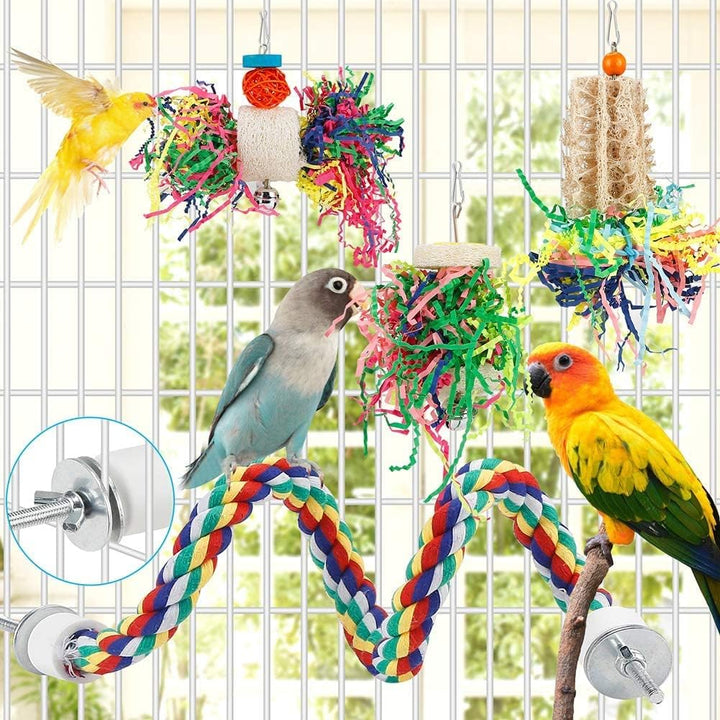 BBjinronjy Vogelspielzeug, Sittichspielzeug, Kauspielzeug, Schreddern, Futtersuchspielzeug, Hängespi