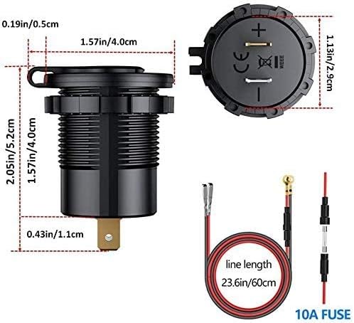 Thlevel 2 Stück Auto QC3.0 USB Ladegerät KFZ USB Steckdose Dual Port 12V/24V 36W Schnellladung mit L