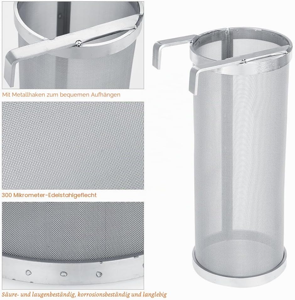 Bier Brauen Filter Biersieb Sieber Filter 300 Micron selbst gemachter Hopfen Masche Filter Sieb mit