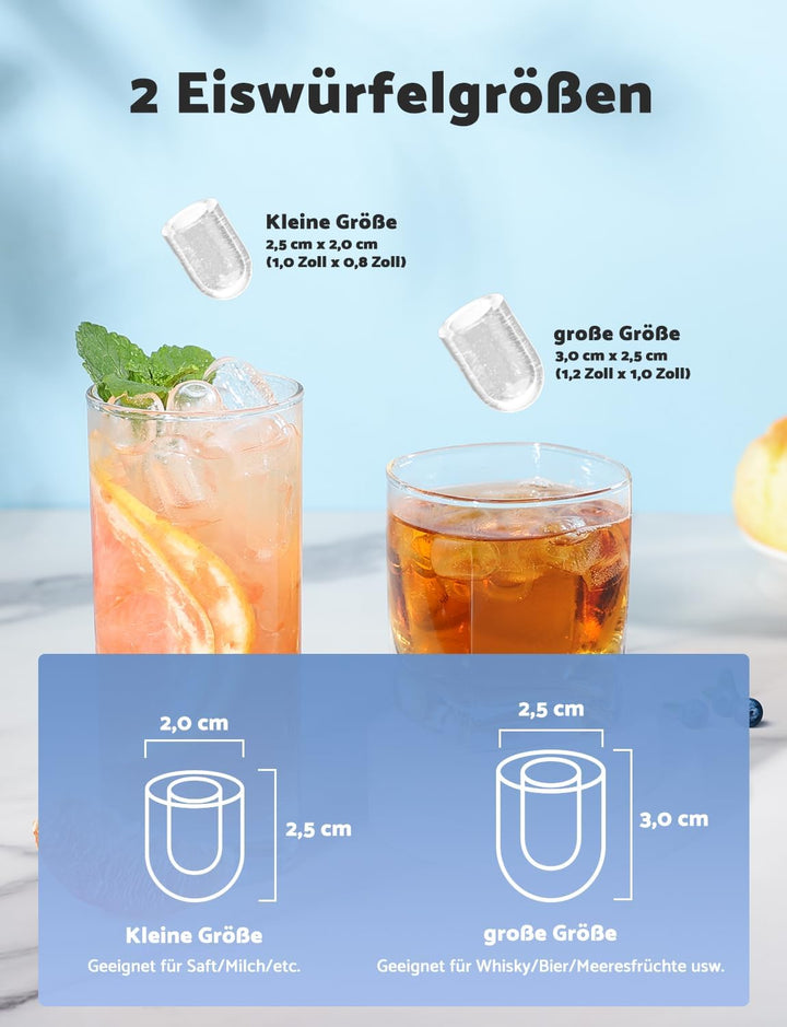 Eiswürfelmaschine, Eiswürfelbereiter Ice Maker 6-13Min Produktionszeit Ice Cube Maker, Eiswürfel Mas