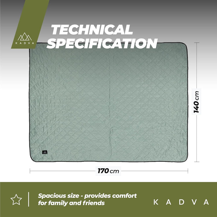 KADVA Picknickdecke Wasserdicht Rulo Graue Praktische Langlebige und Bequeme Outdoor Decke für die F
