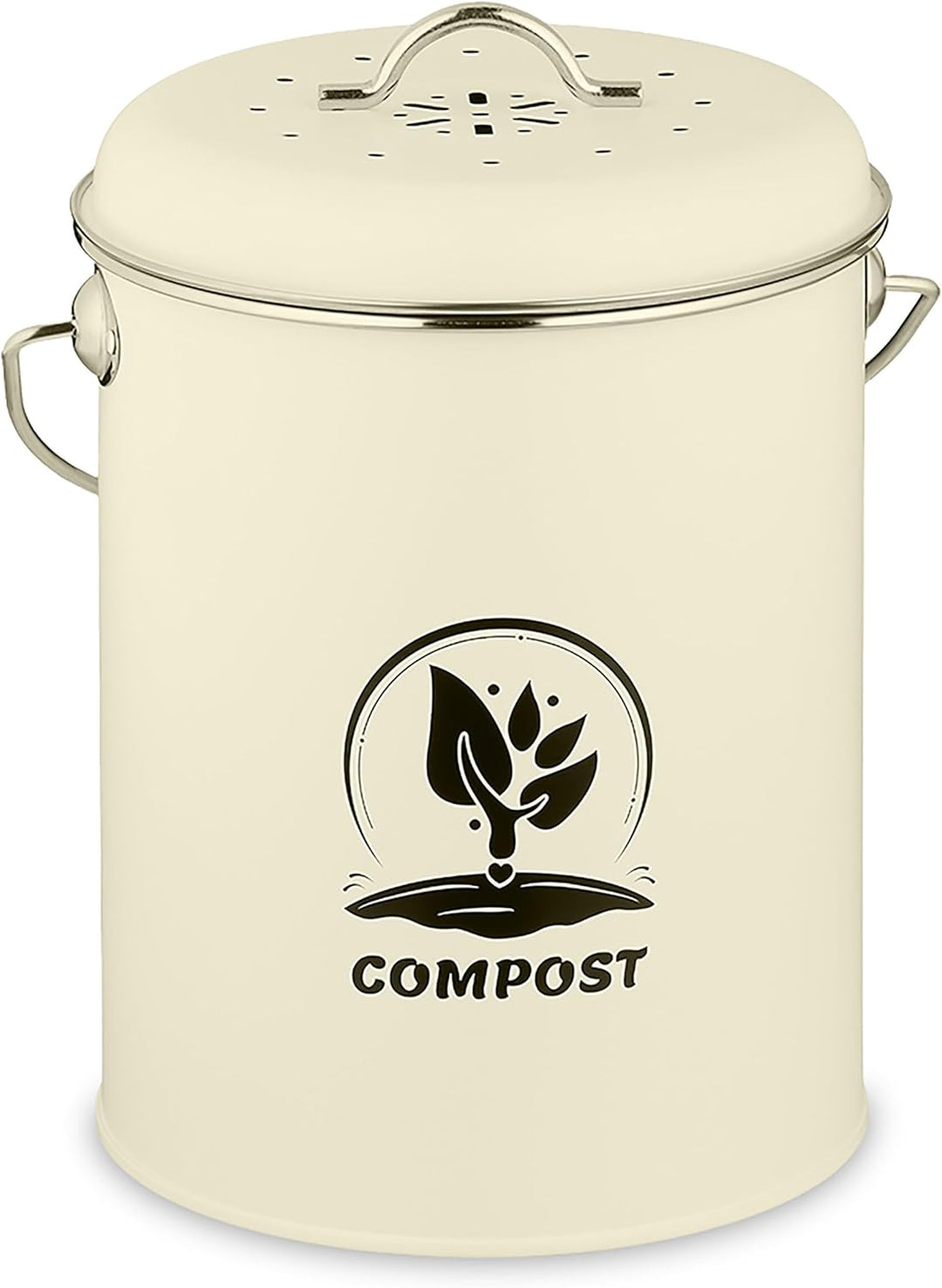 Relaxdays Komposteimer Küche 5,5 Liter, Mülleimer mit Deckel und Geruchsfilter, Abfalleimer Biomüll,