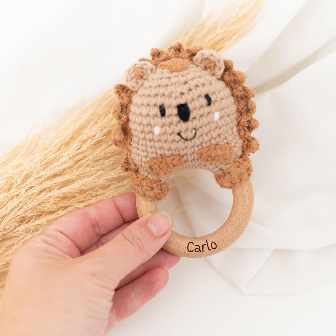 Bärenfreunde Personalisierter Beissring Baby - Niedlicher Greifling für Baby's, Greifring, Babyrasse