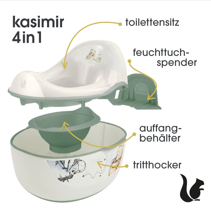 keeeper Winnie Babytopf deluxe 4in1, Töpfchen + Toilettensitz + Hocker + Feuchttuchspender, Ab ca. 1