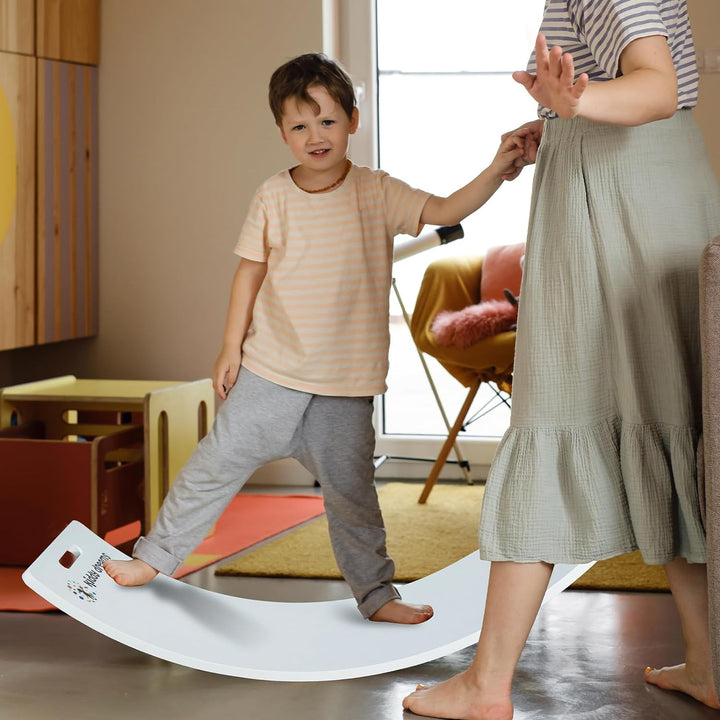 CCLIFE Balance Board Kinder Holz, Kleinkind Wackelbrett mit EVA matte, Montessori Spielzeug Balanceb