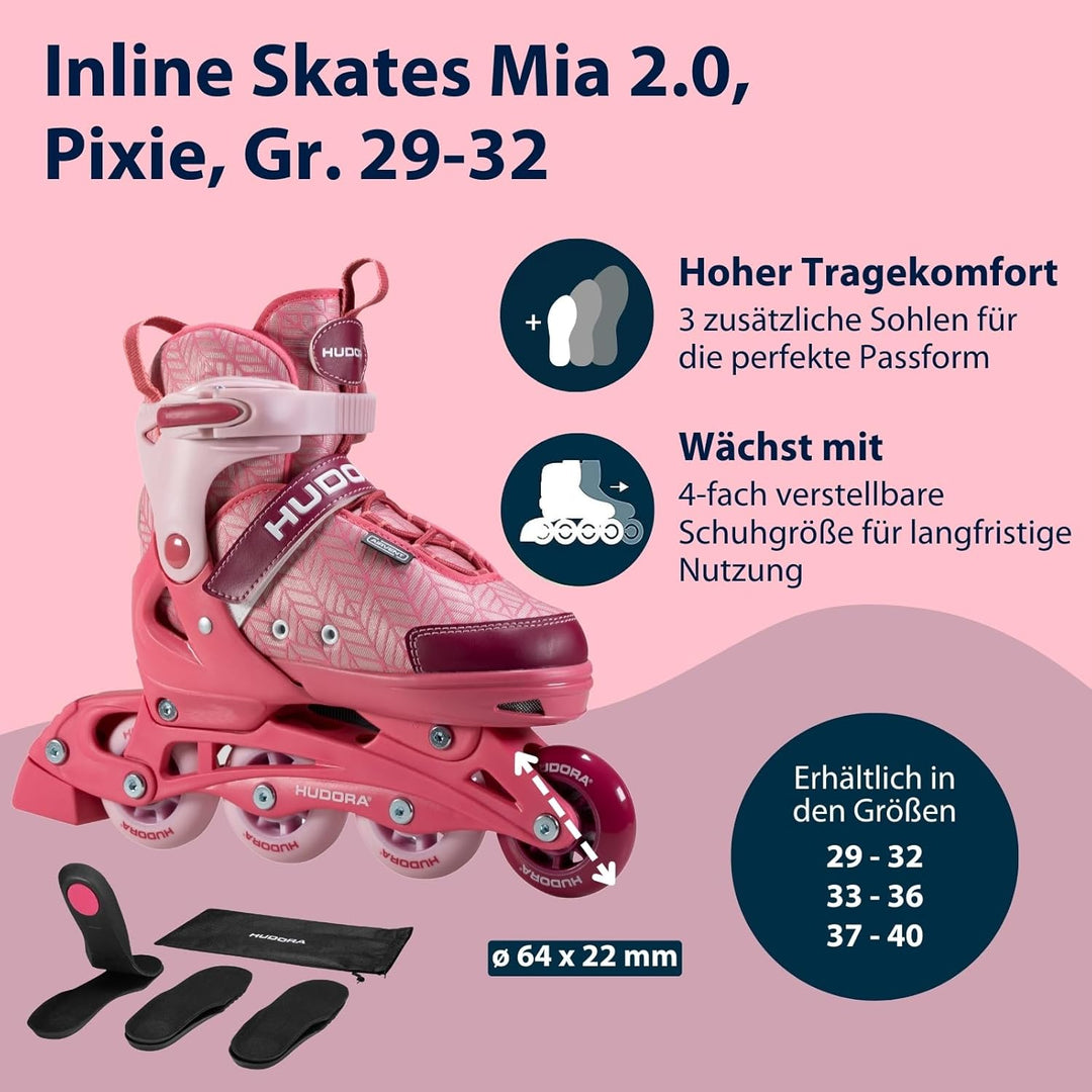HUDORA Inline Skates Mia / Leon 2.0 - Inliner für Kinder / Jugendliche & Erwachsene in versch. Gröss