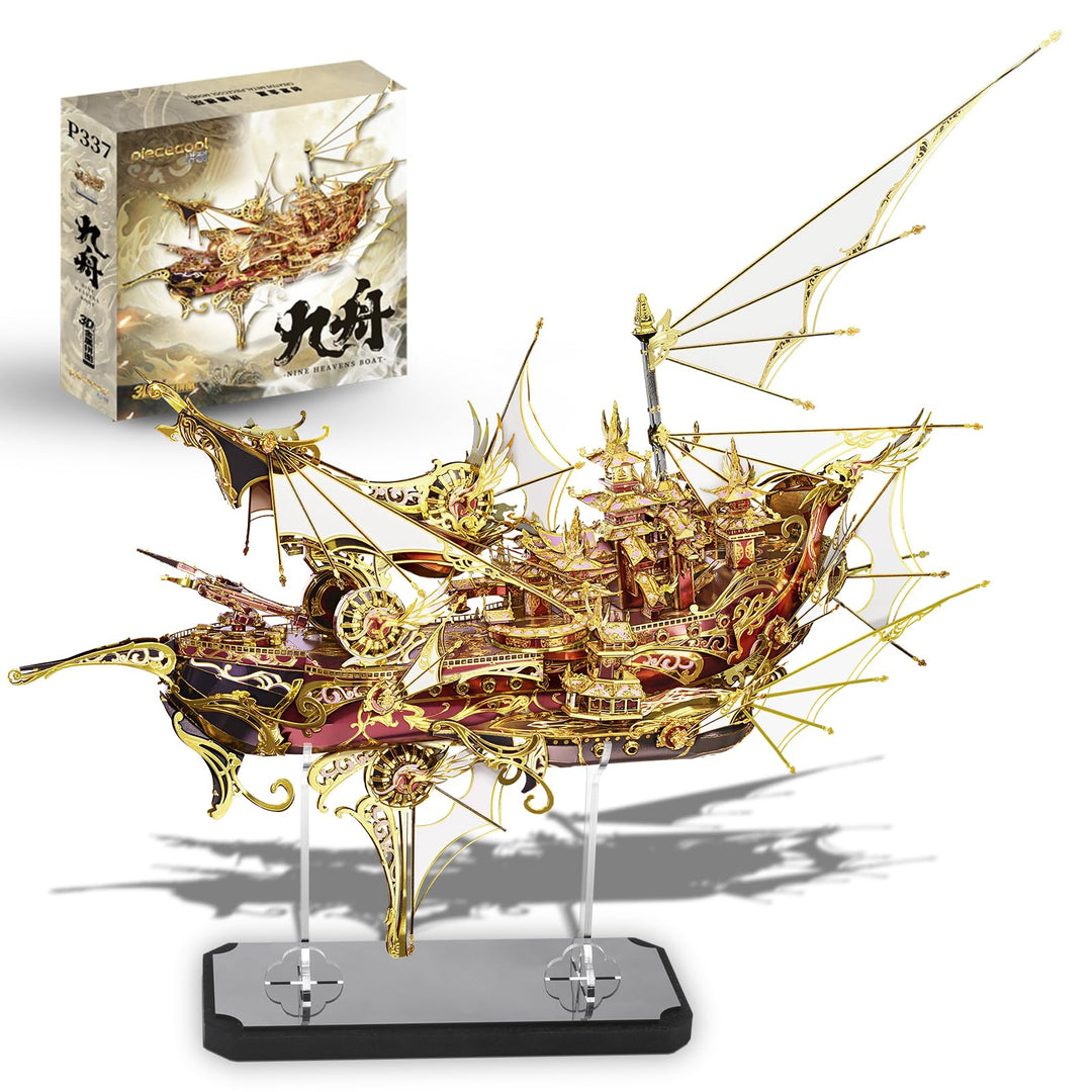 Piececool 3D Puzzle Metall Piratenschiff Drachenboot, 3D Metall Puzzle Segelboot Schiffsset, Modell
