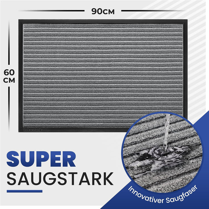 Fussmatte aussen - extrem rutschfest & langlebig - Fussabtreter aussenbereich grau 60x90cm - Türmatt