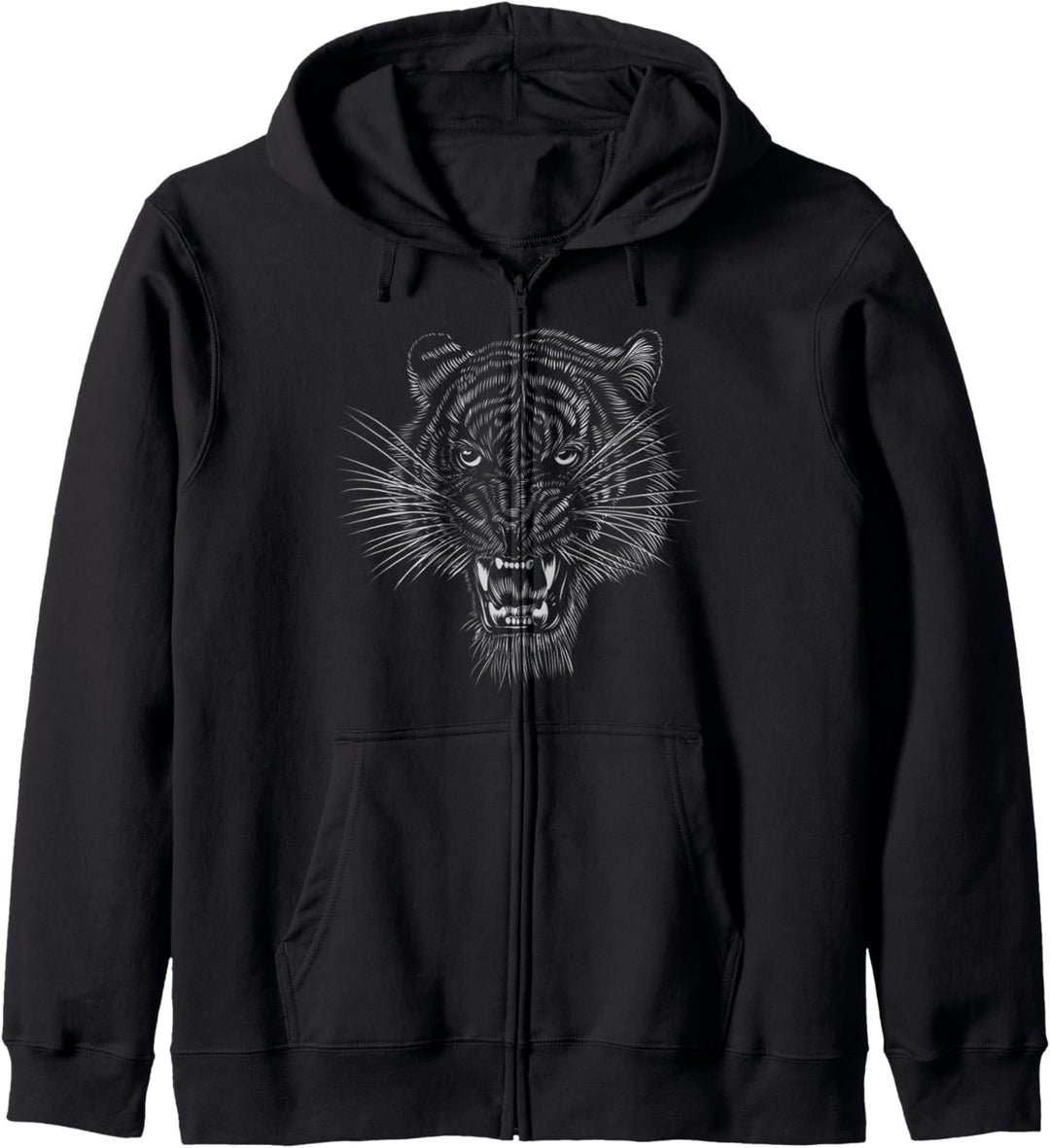 Tiger Head Zeichnung Kapuzenjacke