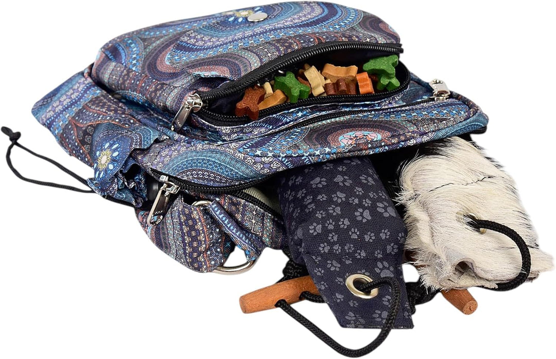 Konstanz Mandala 71080 – Gassitasche mit integriertem Flaschenhalter – Leckerlitasche für Hunde, was