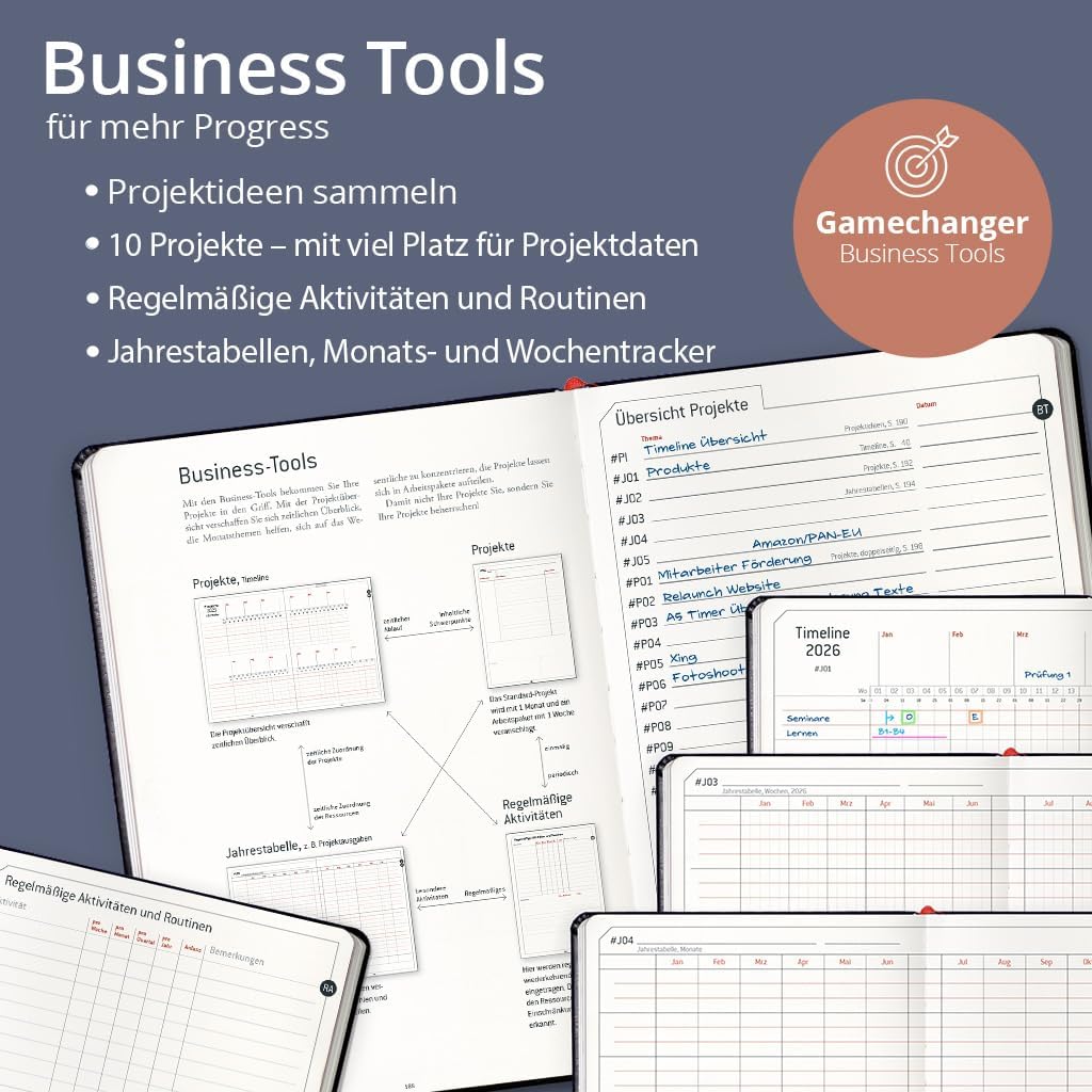 weekview Business Planner 2026 A5+ – Professioneller Personal Organizer & Erfolgsplaner | Wochen- &