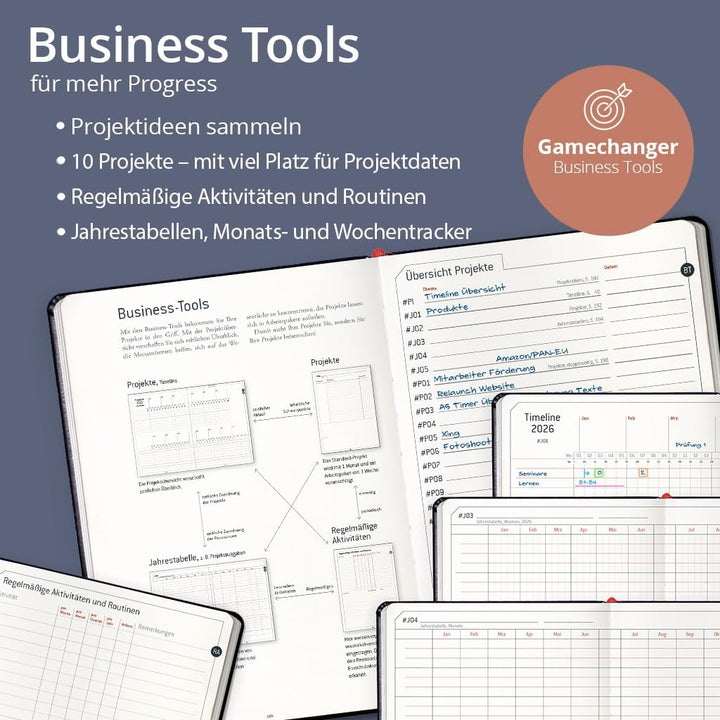weekview Business Planner 2026 A5+ – Professioneller Personal Organizer & Erfolgsplaner | Wochen- &