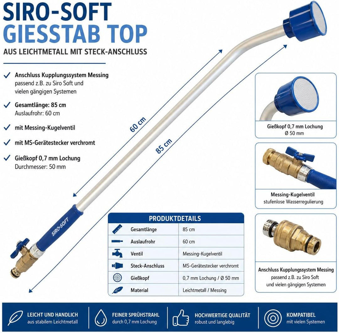 Sirocco 06520220 Giessstab, Siro Soft Top, 80 x 10 x 6 cm, Mehrfarbig,