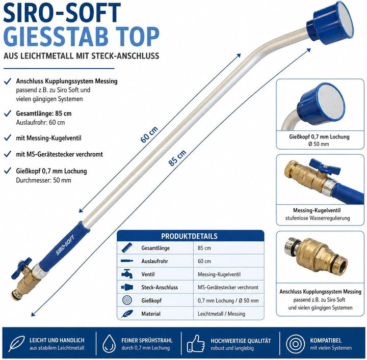 Sirocco 06520220 Giessstab, Siro Soft Top, 80 x 10 x 6 cm, Mehrfarbig,