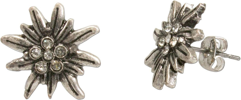 Alpenflüstern Trachtenschmuck-Set Perlen-Trachtenkette, Armband und Ohrstecker Strass-Edelweiss - Da