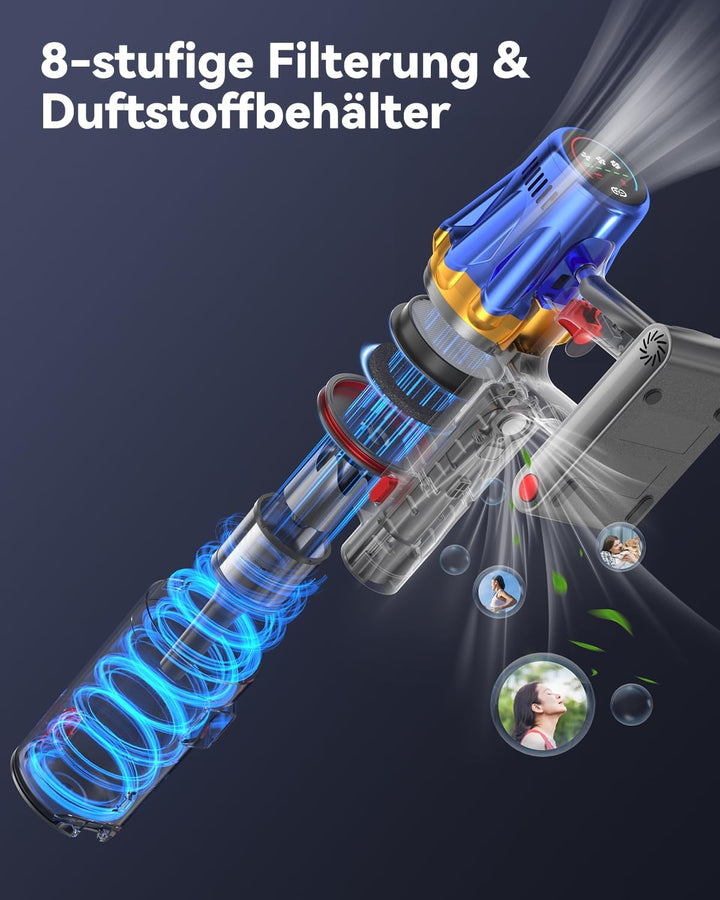 H9 Akku Staubsauger 58000Pa/650W/80Min, Staubsauger Kabellos mit LED-Touchscreen, Selbststehender Ak
