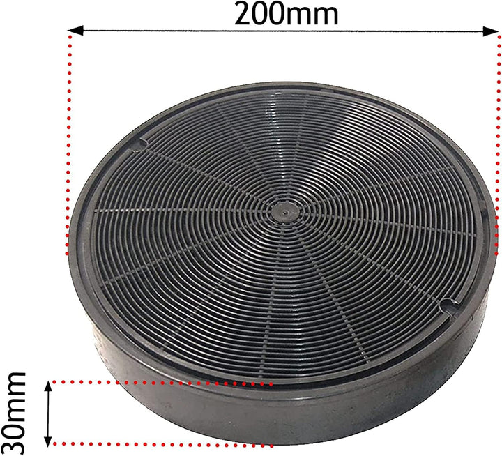 Spares2go geruchshemmende Kohlefilter für Rangemaster Dunstabzugshaube, 200 x 28 mm, 2 Stück