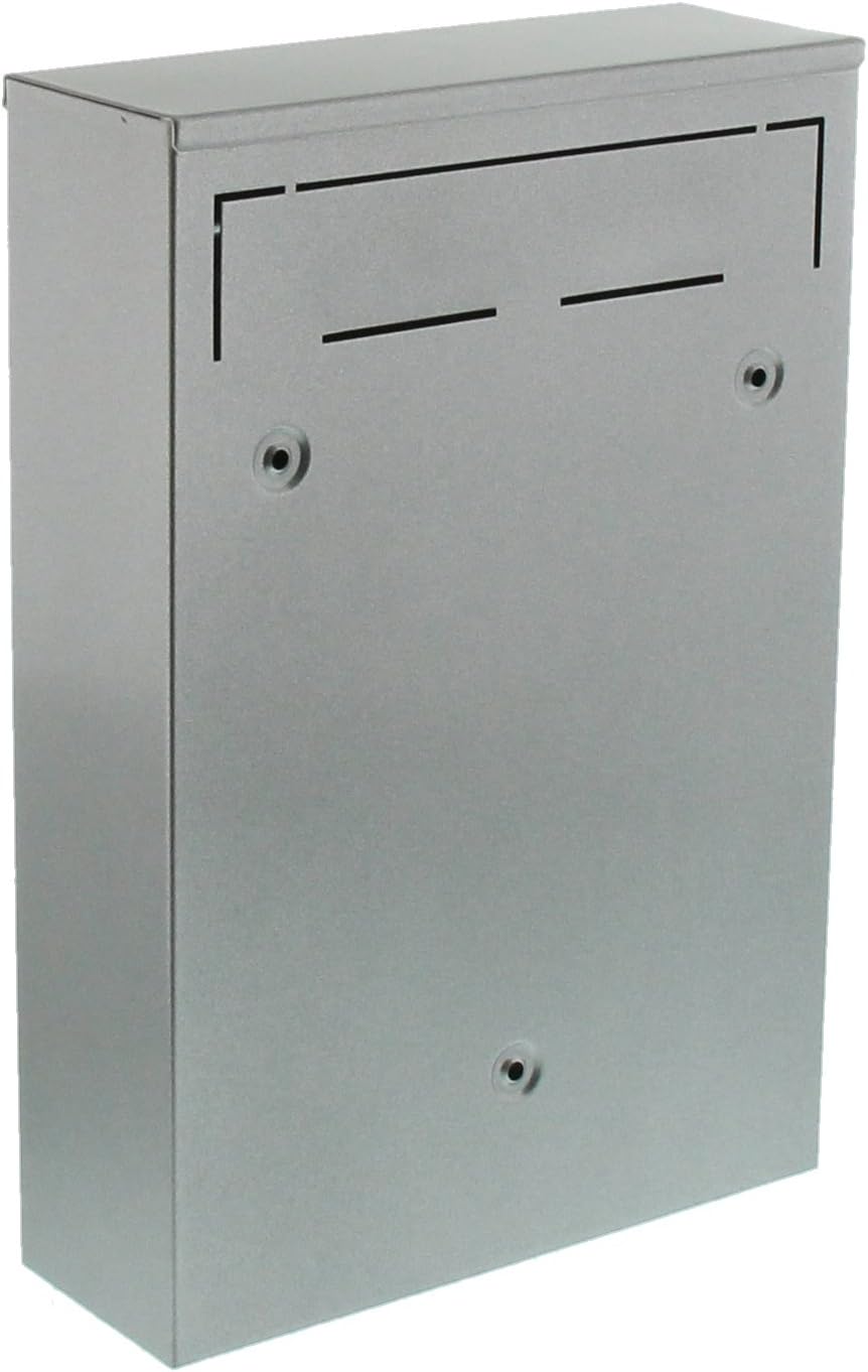 Burg-Wächter Anlagenbriefkasten, A5 Einwurf-Format, Verzinkter Stahl, Pocket 5871 Si, Silber, Silber