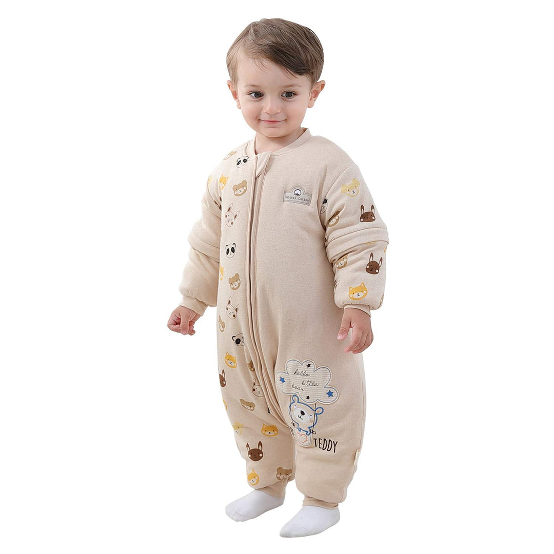 Baby Schlafsack mit Beinen Warm gefüttert winter kinder schlafsack abnehmbaren Ärmeln，Junge Mädchen