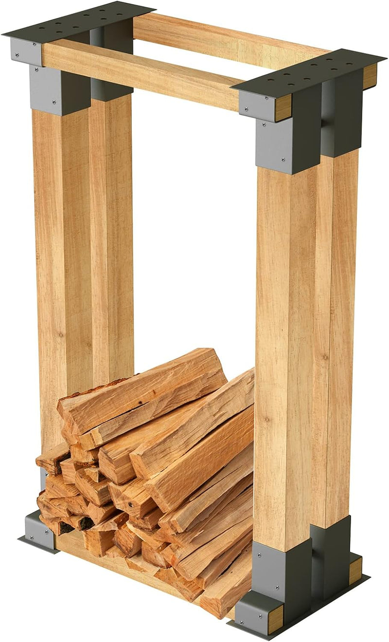 UISEBRT Holzstapelhilfe für Kaminholz Stabile Brennholz Stapelhilfe Holzstapelhalter Gestell Holz au