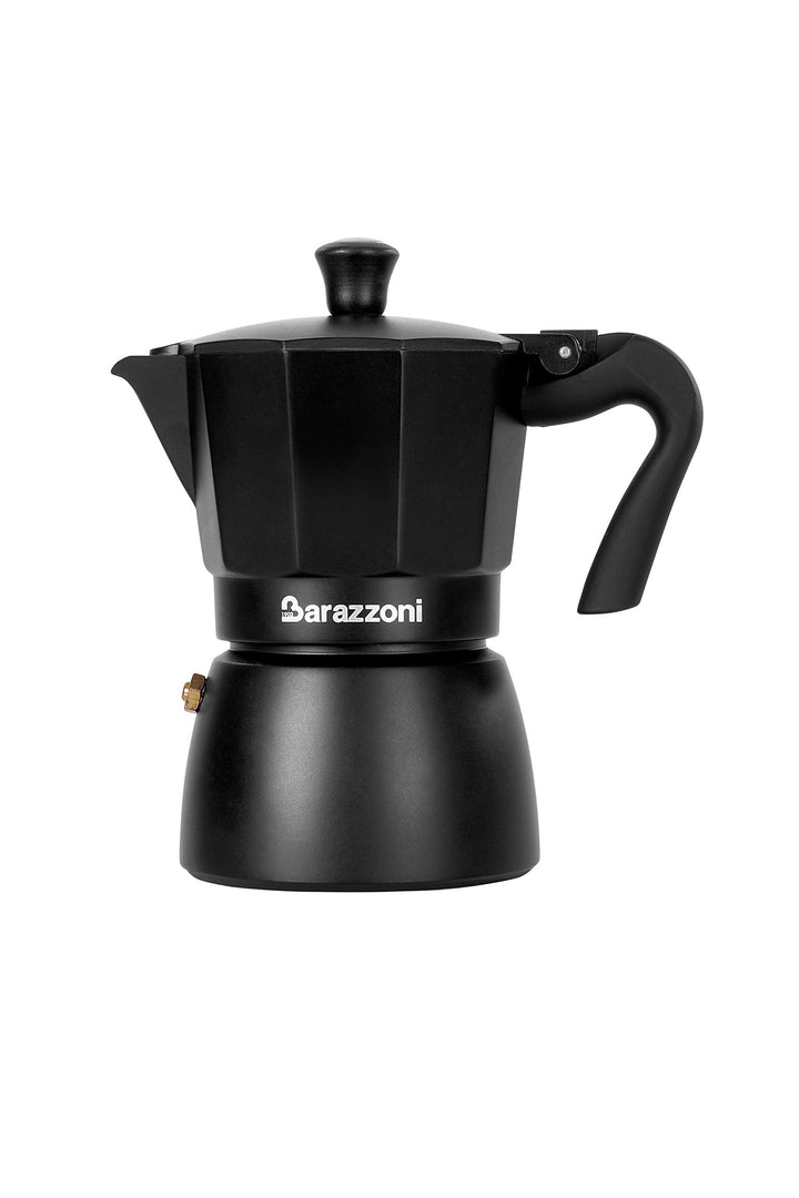 Barazzoni die Deluxe ESPRESSOKOCHER 3 TASSEN, Aluminium, schwarz, 8.6 x 14.5 x 15.6 cm 3 Tazze Schwa