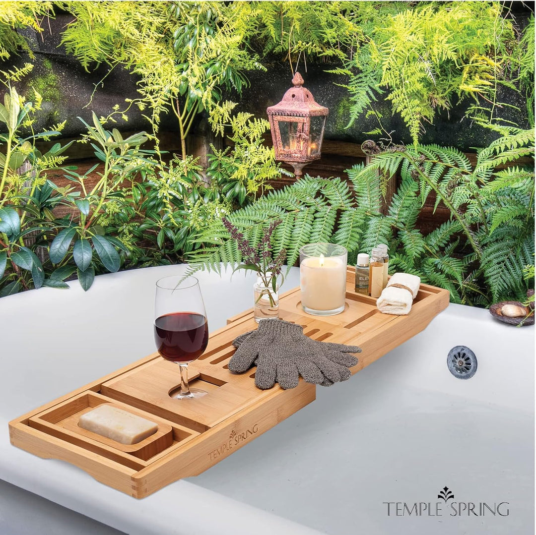 Temple Spring Badewannenablage, Badewannenablage Holz für badewannen zubehör, Badewannenbrett, Badew
