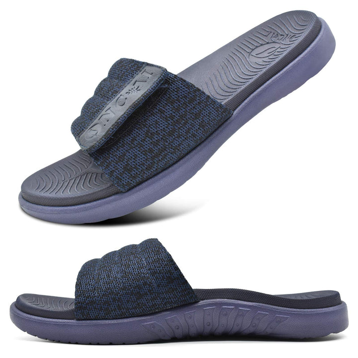 ONCAI Dusch Badelatschen Herren mit Klettverschluss Offener Zeh Sports Badesandalen Sommer Freizeit