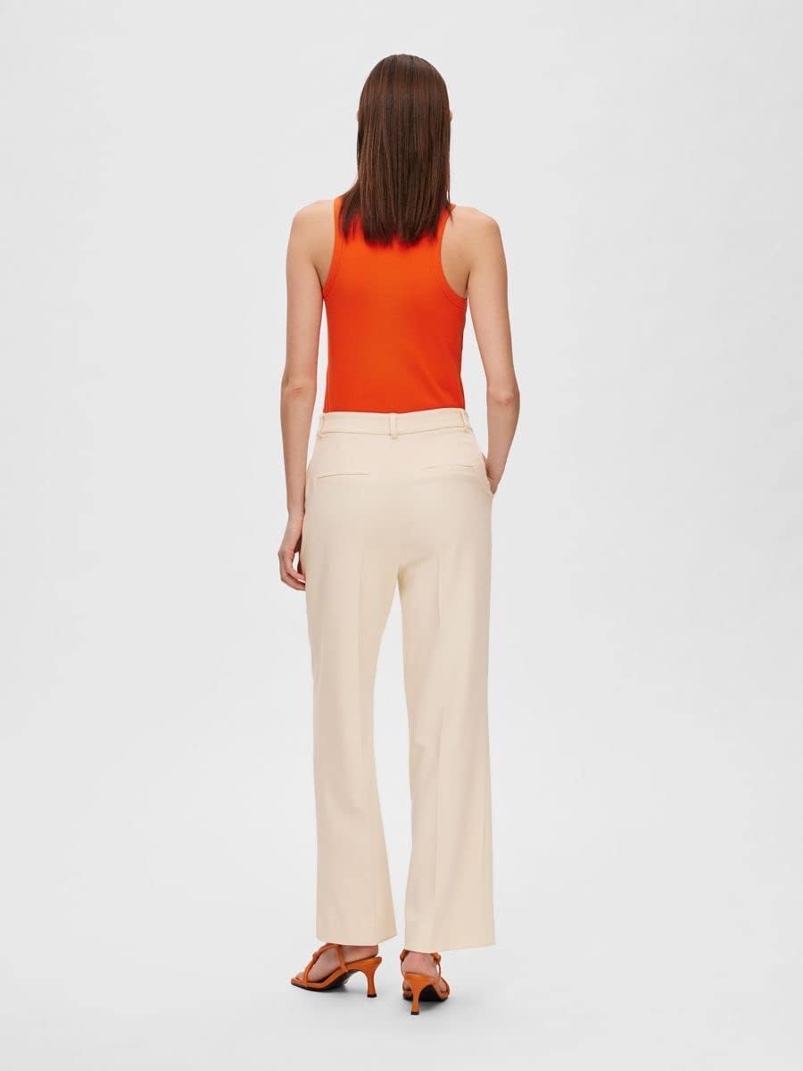 SELECTED FEMME Damen Slfmyla Hw Wide Pant Noos Hose 40W / 32L Birch, 40W / 32L Birch