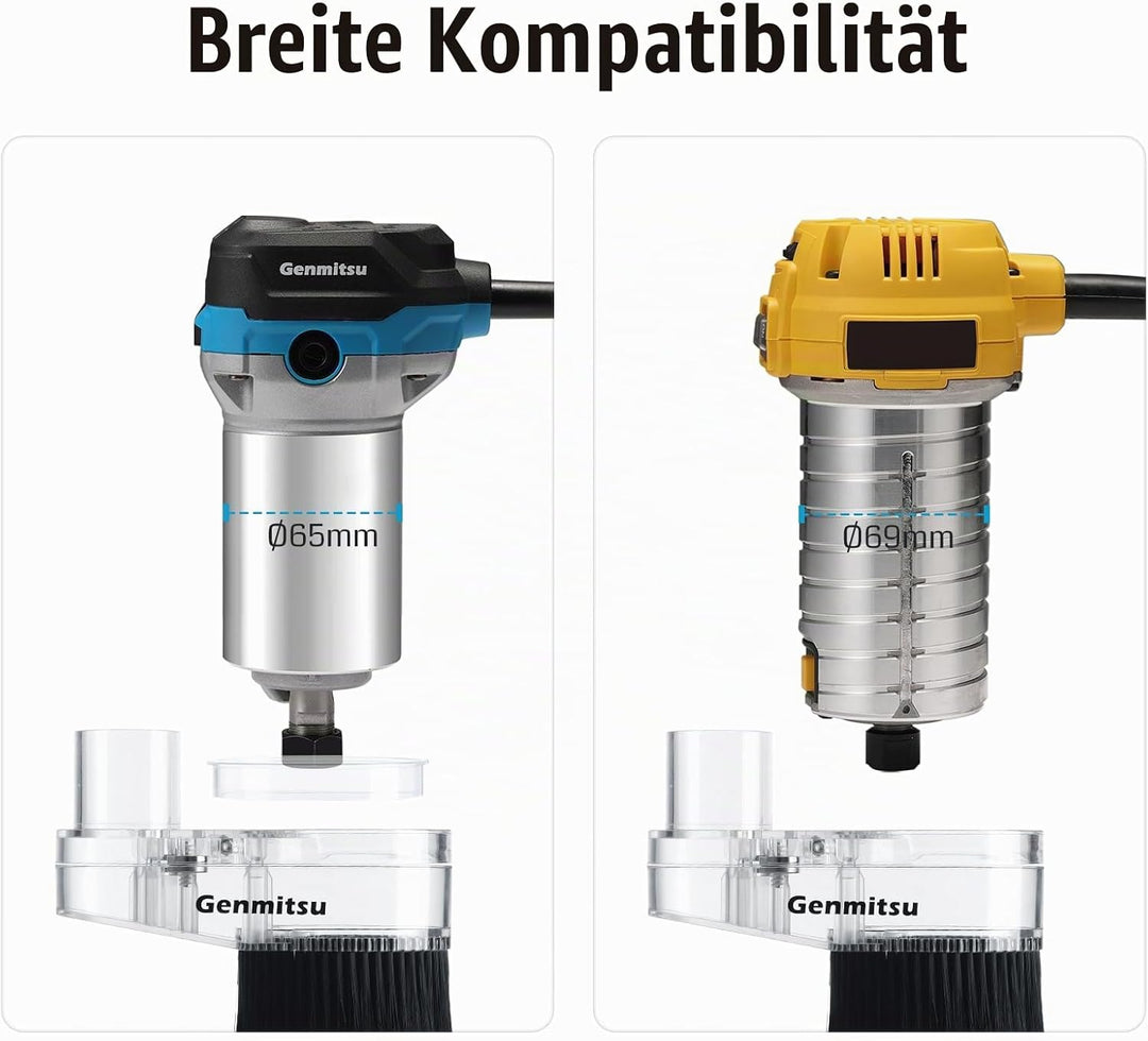 Genmitsu CNC-Staubschuh per mandrino da 65/ 69mm, Schlauchadapter-Aussendurchmesser 38 mm, rasparent