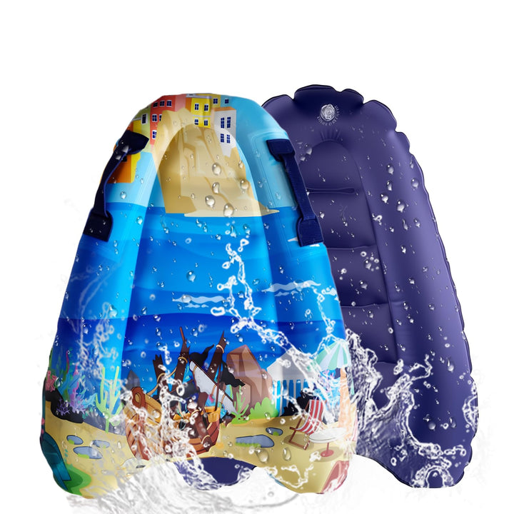 dellyy Tragbare Aufblasbares Bodyboard , 80*60CM, Tragbare Aufblasbar Surfbrett,mit Griffen, Kinder