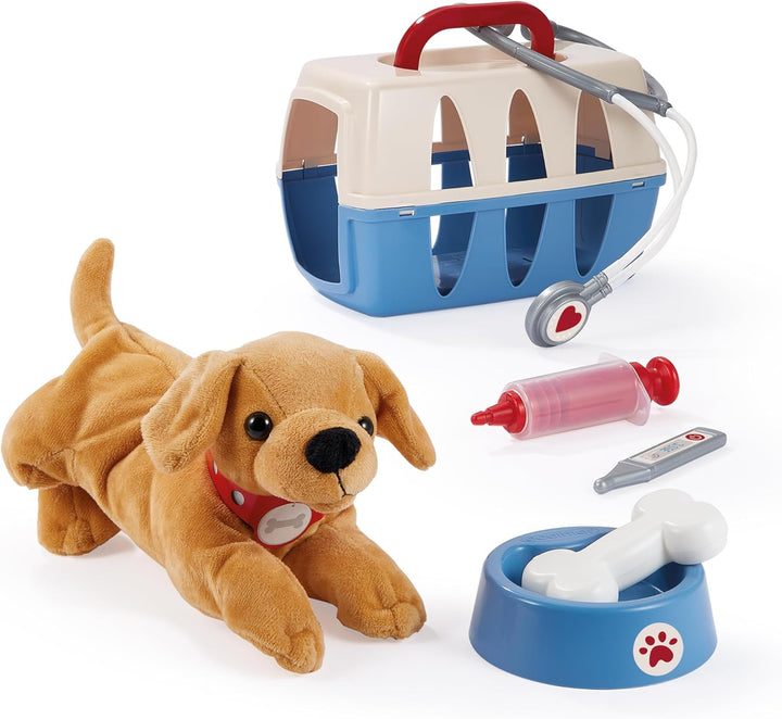 Ecoiffier Tierarztkoffer für Kinder, 24 cm – Hund aus Plüsch und Pflegezubehör inklusive – Nachahmun