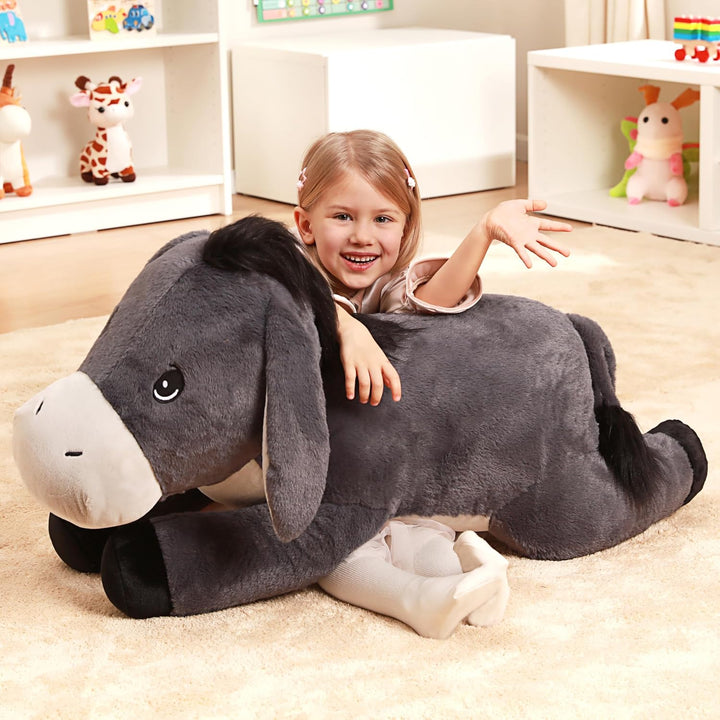 IKASA Gross Esel Kuscheltier Riesen Stofftier,86cm Gross Plüschtier Riesige Plüsch Spielzeug,Geschen