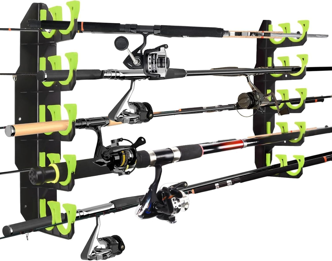 BOOSTEADY Fishing Rod Rack Angelrutenhalter Stangenhalter Angelrutenständer für die Garage, Wandhalt