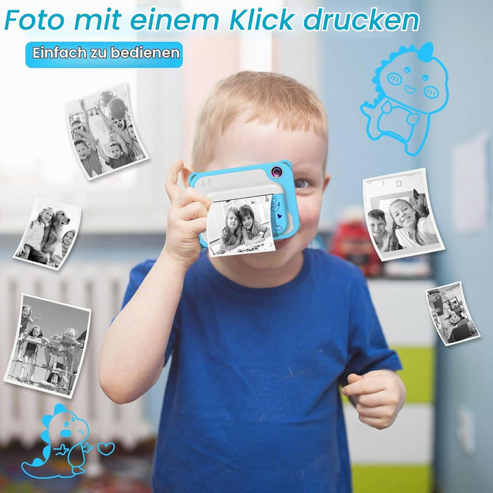 Kinderkamera Sofortbildkamera, 2.4 Zoll Bildschirm Fotoapparat Kinder, Digitalkamera 1080P mit 32G S