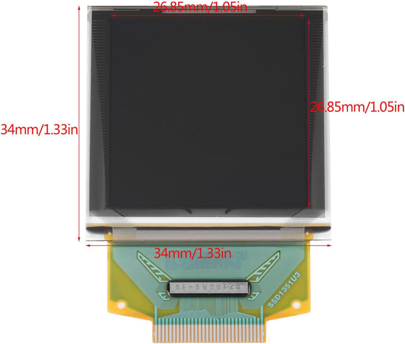 OLED Farbdisplay Grafikmodul 128 x 128 SSD1351 Serial periphere Schnittstelle DIY